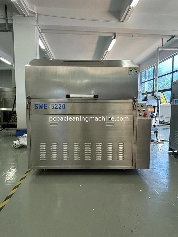 Nível de ruído Menos de 75 DB SME 5200 Máquina de limpeza de paletes é usada para limpar poeiras de fluxo no forno de solda em onda paletes acessórios jigs garras cadeias redes refluxo refrigeradores de forno e filtros secagem de ar quente